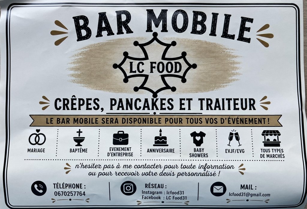 BAR MOBILE LC FOOD OUVERTURE LE 1er SEPTEMBRE 2026