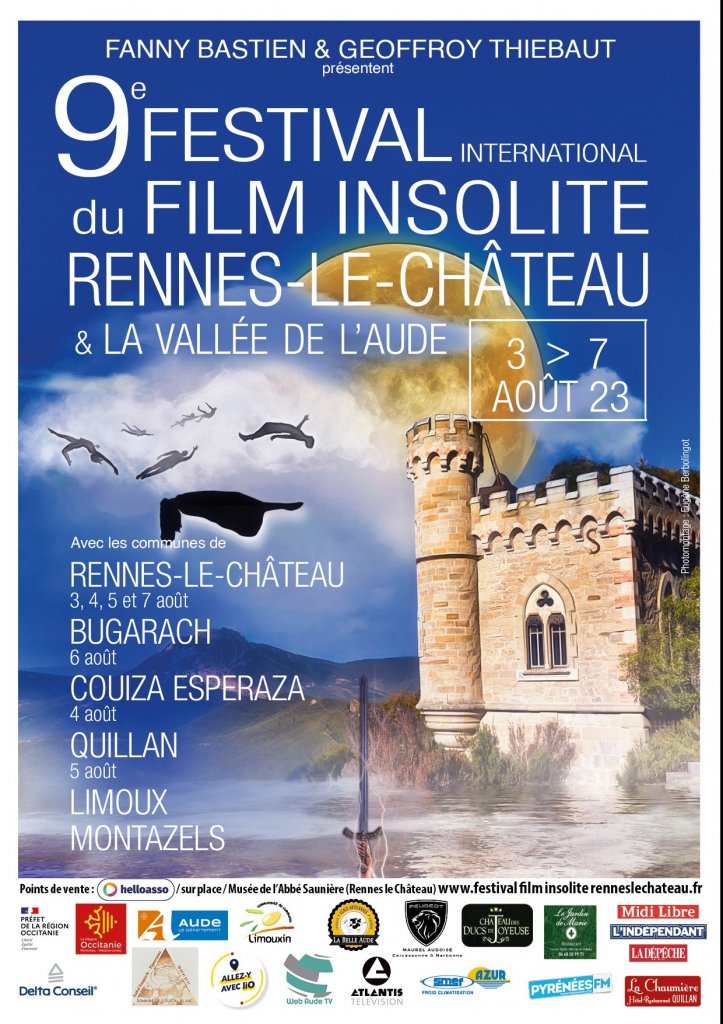 FESTIVAL INTERNATIONAL DU FILM INSOLITE DE RENNES-LE-CHÂTEAU & LA VALLÉE DE L'AUDE DU 3 AU 7 AOUT 2023