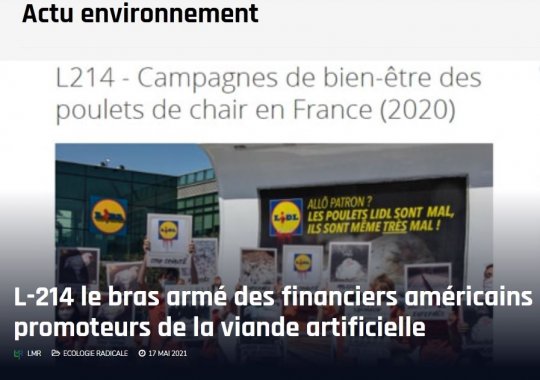 L-214 le bras armé des financiers américains promoteurs de la viande artificielle @EddiePuyjalon @LMR_NAquitaine @jeanlassalle