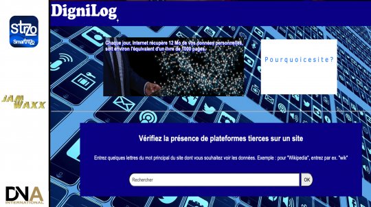 Analyse de SMARTREZO sur le Site de DIGNILOG  Informer les internautes sur la présences d'organismes multiples (publicitaires, traitement de données collectées