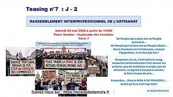 Acteurs Locaux de ''Réveils des Terroirs'' - Teasing n° 7 : J - 2 RASSEMBLEMENT INTERPROFESSIONNEL DE L'ARTISANAT le 2 mai à Paris Invalides
