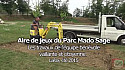 Les travaux d'aménagement ludique du parc Mado Sage à Lafox.
