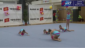 Gymnastique GR Ensemble : en National Ensemble 10 - 11 ans, le CTGym Toulouse 1er le 19 mars 2016 &agrave; Toulouse