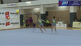 Gymnastique GR Nationale DUO 10-13 ans : le Duo de la Clochette Lisloise se classe Premier au R&eacute;gionales du 19 mars 2016 &agrave; Toulouse