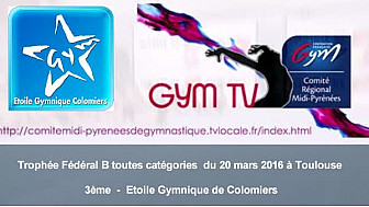 Gymnastique GR Troph&eacute;e F&eacute;d&eacute;ral B toutes cat&eacute;gories : l'ensemble de l'Etoile Gymnique de Colomiers 3&egrave;me &agrave; la comp&eacute;titon r&eacute;gionale &agrave; Toulou