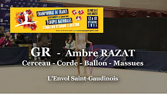 GR Ambre RAZAT programme au Championnat National Juniors Espoirs de Ponts de Cé @ffgymnastique #TvLocale_fr