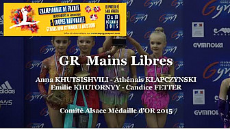  GR Mains Libres de l'équipe d'Alsace Médaille d'OR au Championnat de France Intercomités 2015 à Ponts de Cé  @ffgymnastique #TvLocale_fr