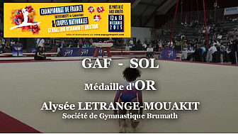 Alysée LETRANGE-MOUAKIT GAF Sol Médaillée OR au Championnat National Juniors - Espoirs de Ponts de Cé  @ffgymnastique #TvLocale_fr
