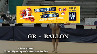 Chloé SIMO Gymnastique Rythmique Ballon au Championnat de France Juniors EspoirS de Ponts de Cé @ffgymnastique #TvLocale_fr