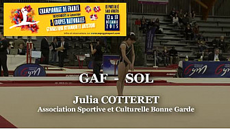 Julia COTTERET GAF Sol au Championnat National Juniors - Espoirs de Ponts de Cé  @ffgymnastique #TvLocale_fr