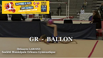 Ibtissem LARISSI Gymnastique Rythmique Ballon: au Championnat de France Juniors EspoirS de Ponts de Cé @ffgymnastique #TvLocale_fr