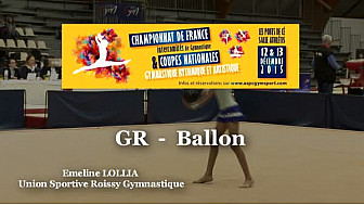 Emeline LOLLIA GR Ballon au Championnat National Juniors Espoirs de Ponts de Cé @ffgymnastique #TvLocale_fr