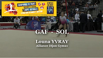 Louna YVRAY GAF SOL  au Championnat National Juniors Espoirs de Ponts de Cé @ffgymnastique #TvLocale_fr