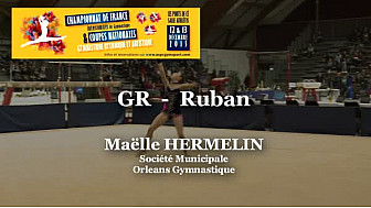 GR Ruban : Maëlle HERMELIN au Championnat National  Séniors de Ponts de Cé @ffgymnastique #coupenat2015 #TvLocale_fr