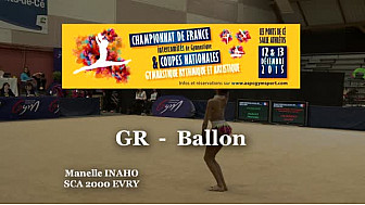 Manelle INAHO GR Ballon Médaille OR au Championnat National Juniors Espoirs de Ponts de Cé @ffgymnastique #TvLocale_fr