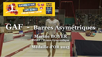 GAF Barres Asymétriques : Marine BOYER Médaille d'OR au Championnat National Séniors de Ponts de Cé  @ffgymnastique #TvLocale_fr #coupenat2015