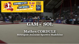 Mathys CORDULE GAM Sol au Championnat National Juniors - Espoirs de Ponts de Cé  @ffgymnastique #TvLocale_fr