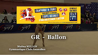 Maëna MILLON GR Ballon au Championnat National Juniors Espoirs de Ponts de Cé @ffgymnastique #TvLocale_fr