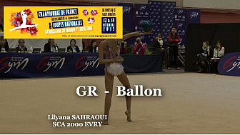 Lilyana SAHRAOUI GR Ballon au Championnat National Juniors Espoirs de Ponts de Cé @ffgymnastique #TvLocale_fr