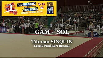 Titouan SINQUIN GAM Sol au Championnat National Juniors - Espoirs de Ponts de Cé  @ffgymnastique #TvLocale_fr