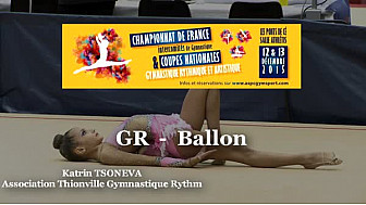 Katrin TSONEVA GR Ballon: au Championnat National Juniors Espoirs de Ponts de Cé @ffgymnastique #TvLocale_fr
