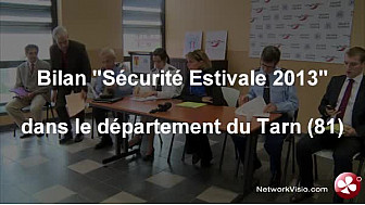 Josiane Chevalier Pr&eacute;f&egrave;te du Tarn pr&eacute;sentait le Bilan S&eacute;curit&eacute; Estivale 2013 &agrave; Albi le 20septembre 2013 au micro de Michel Lecomte