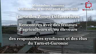 Carte des Zones Défavorisées: Les Agriculteurs soutenus par leurs femmes et la population au barrage de Montauban Nord ce dimanche 4 février. @FNSEA @tarnetgaronne_CG @Occitanie