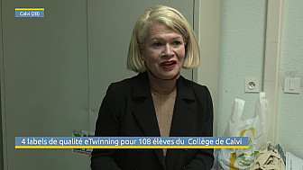 TV Locale Corse - 4 labels de qualité eTwinning pour 108 élèves du Collège de Calvi