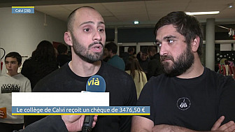 Acteurs-Locaux TV Locale Calvi - Le collège de Calvi reçoit un chèque de 3476,50 €