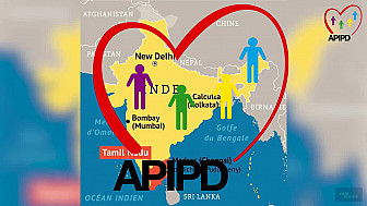 Jenny HIPPOCRATE FIXI présidente de l'APIPD en visite du GOPIO à Pondichery dans le Sud-Est de l'INDE