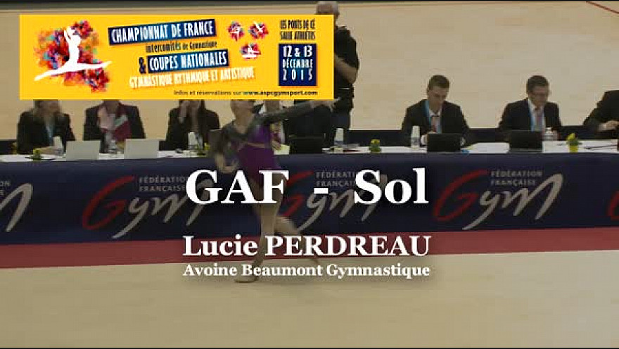 GAF Sol : Lucie PERDREAU au Championnat National Séniors de Ponts de Cé  @ffgymnastique #TvLocale_fr #coupenat2015