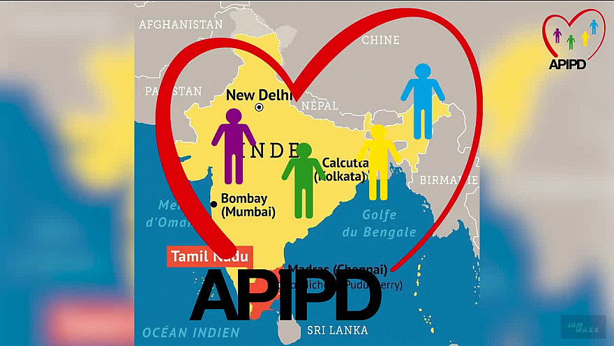Jenny HIPPOCRATE FIXI présidente de l'APIPD en visite du GOPIO à Pondichery dans le Sud-Est de l'INDE